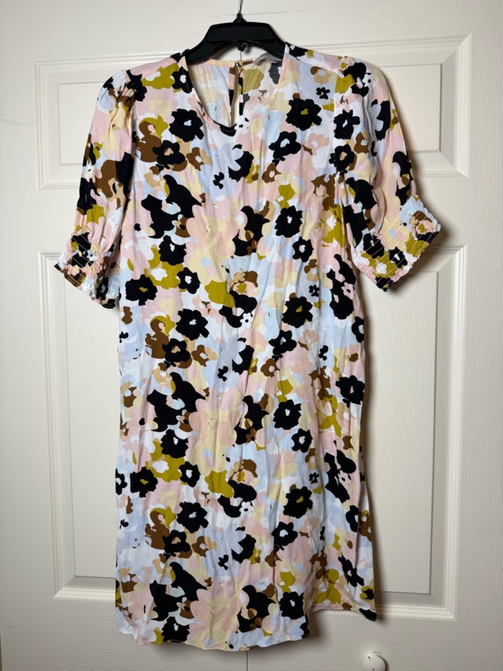 Loft Multicolor Floral Short Sleeve Knee Length Dress